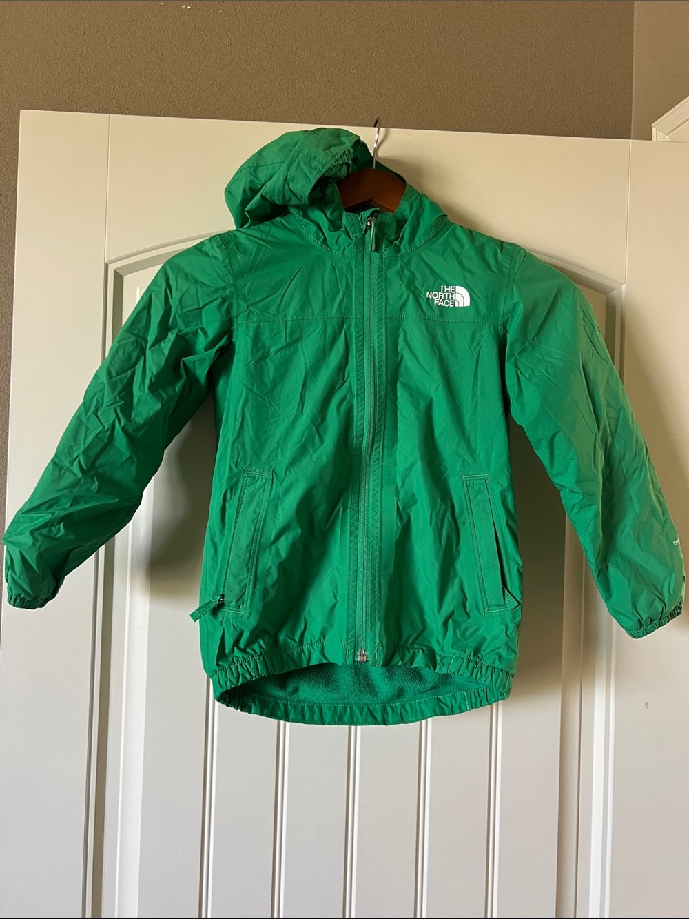 The North Face Bright Green Kids Hooded Rain Jacket